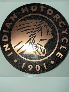 Indian Motorcycle 1901 Copper Logo Wall Emblem